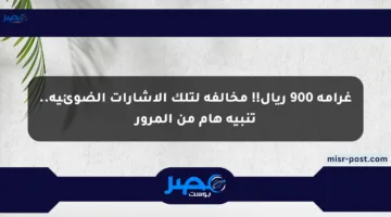 غرامة 900 ريال!! مخالفة لتلك الإشارات الضوئية.. تنبيه هام من المرور